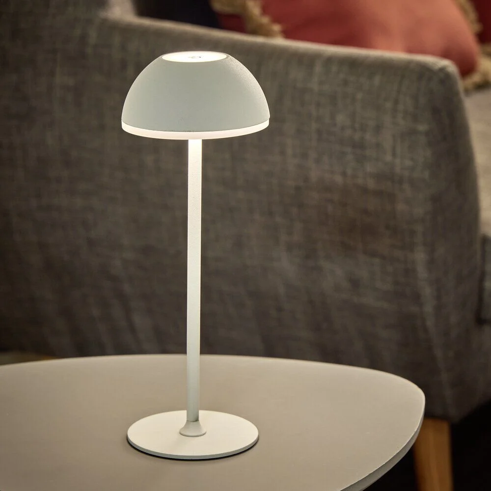 Lampe à poser sans fil tactile et rechargeable USB 3 nuances H37cm Blanc