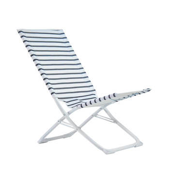 Klapstoel strand zwart wit gestreept 73 x 50 x 74 cm