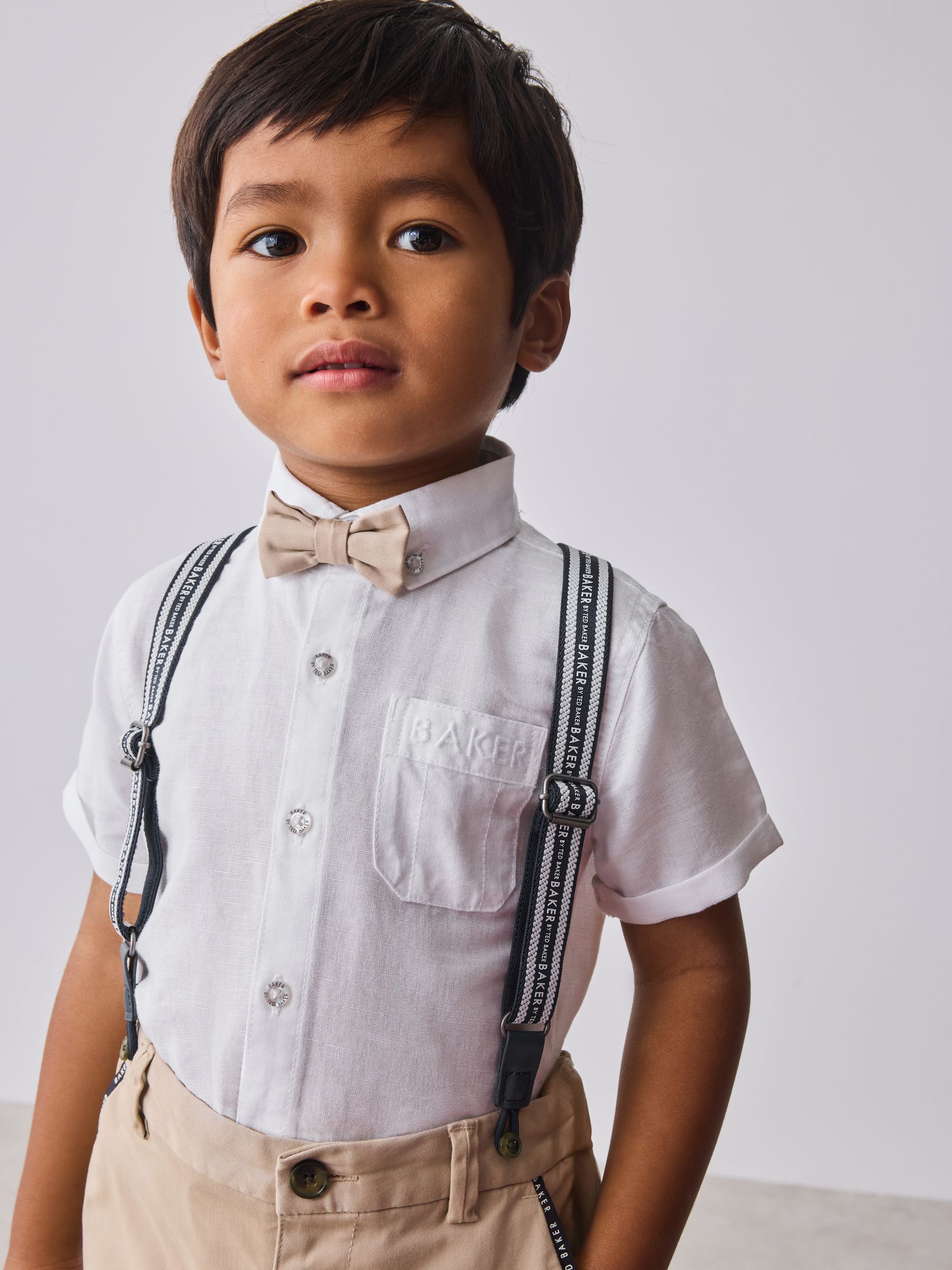 Wit/kiezelkleurig - Baker by Ted Baker Shirt Trousers and Braces Set