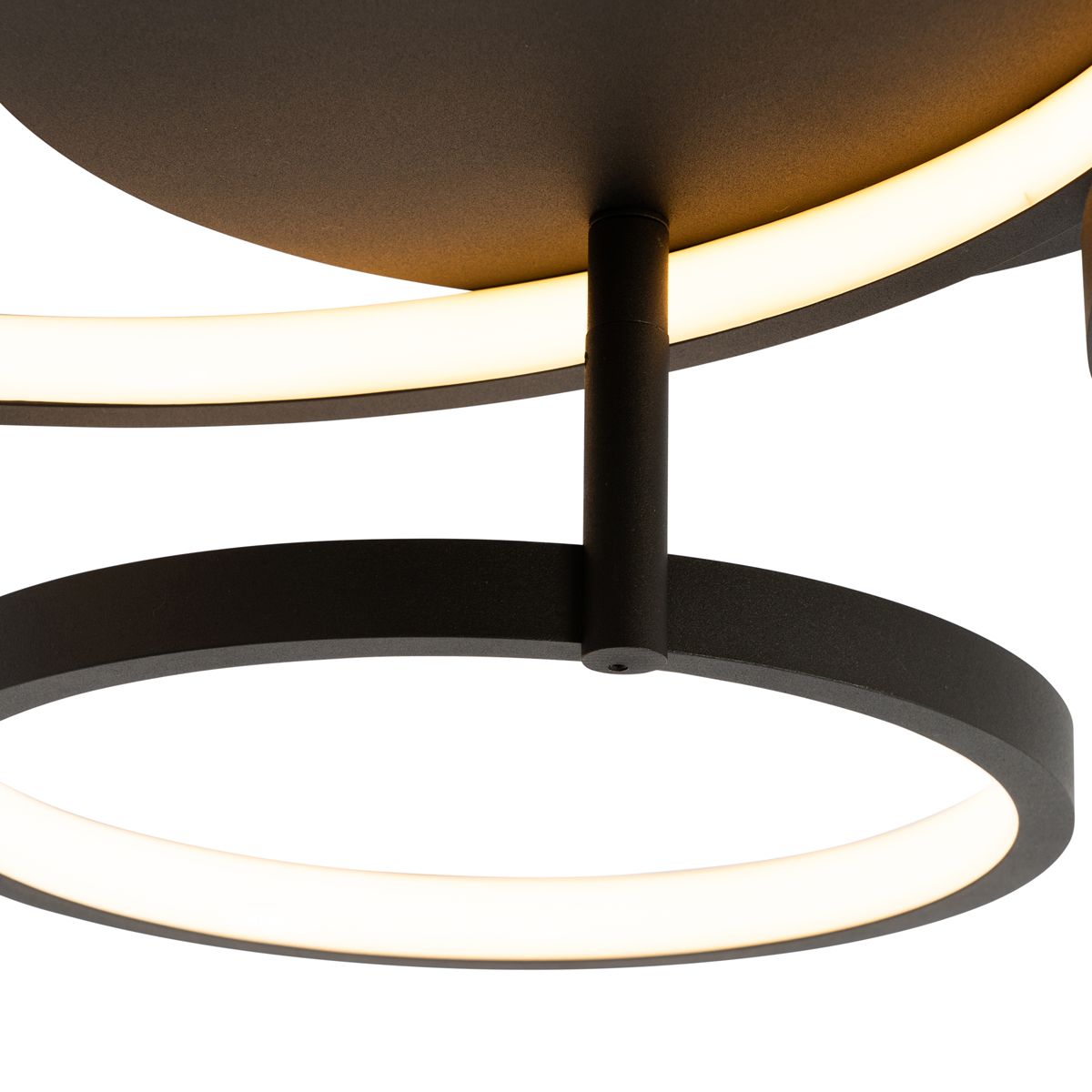Smart plafondlamp zwart 3-lichts met afstandsbediening - Rondas