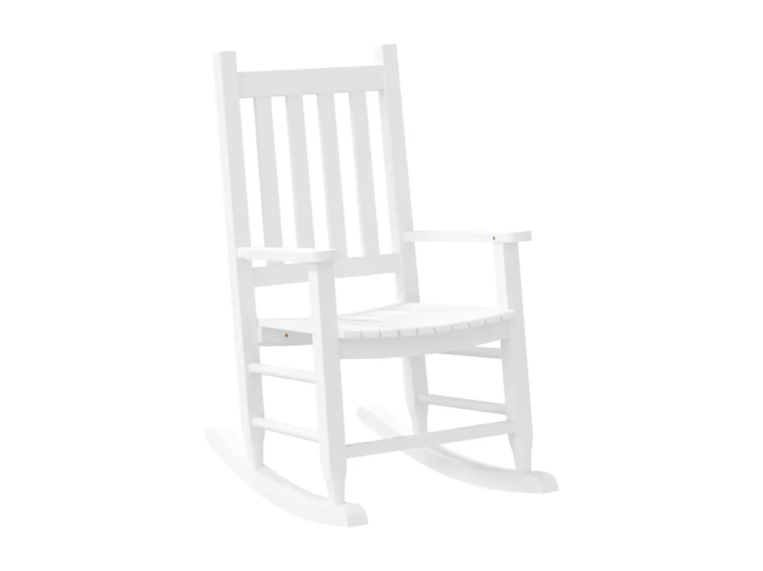 Chaises à bascule enfants lot de 2 blanc bois peuplier massif