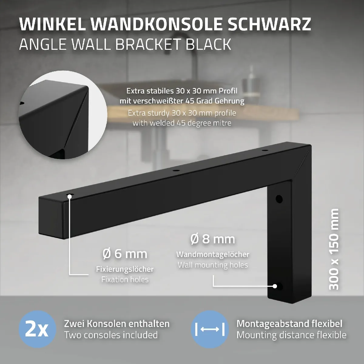 ML-Design Consoles Murales - Noires