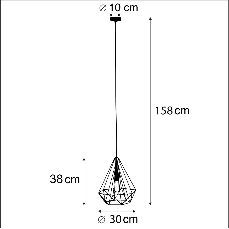 Qazqa hanglampen carcass goudkleurig e27