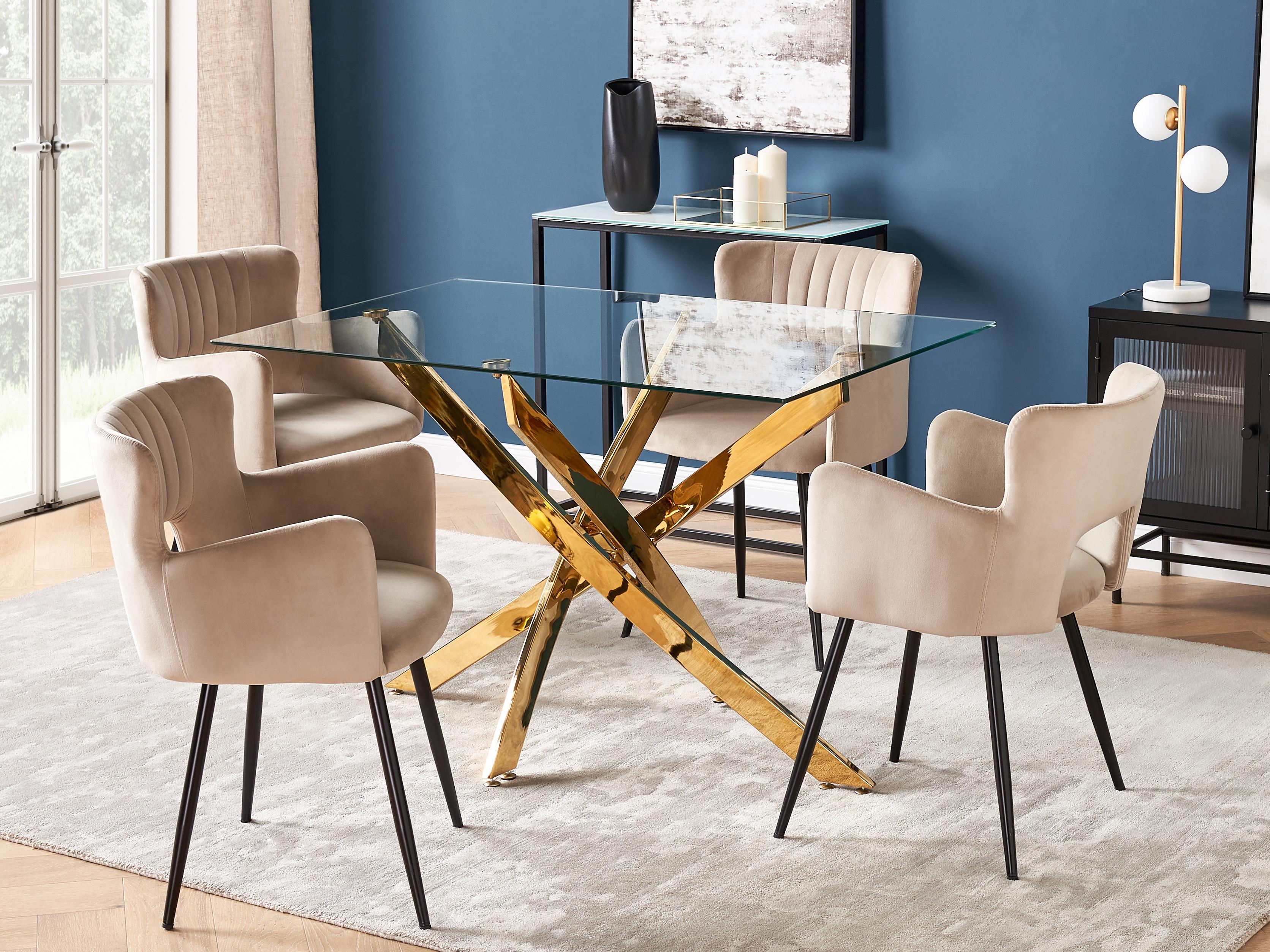 Eettafel MARAMO Goud 70 cm Veiligheidsglas 120 cm