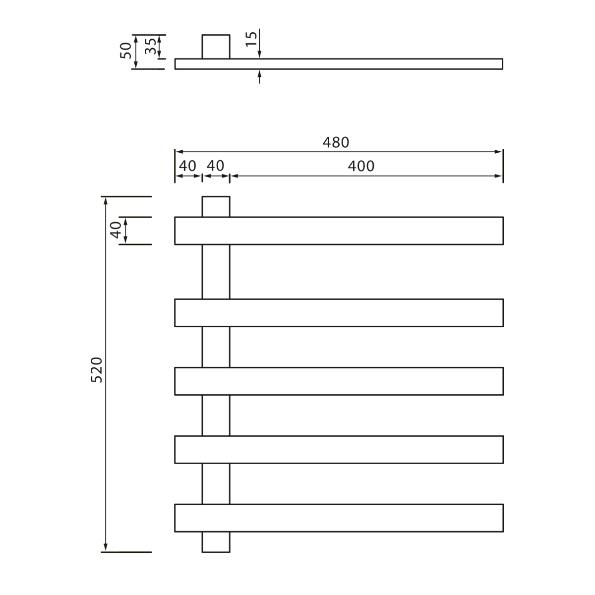 Sapho Elcor elektrische radiator mat wit 48x52cm 85W