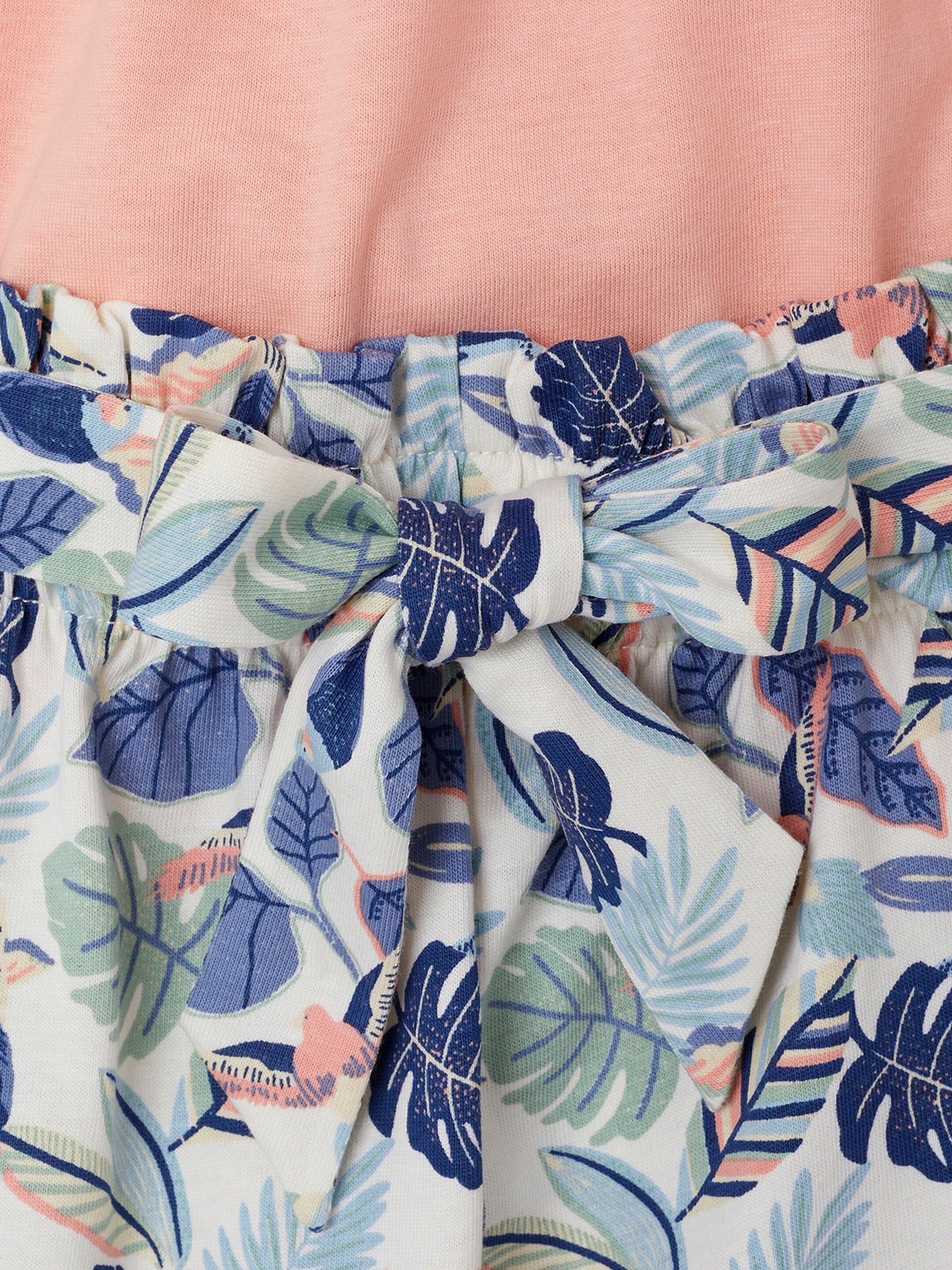 Vertbaudet Mädchen-Set: Top & Shorts mit Gürtel weiß bedruckt