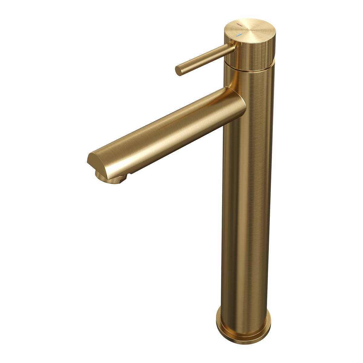 Brauer Stripe verhoogde wastafelkraan model A met ColdStart messing geborsteld PVD