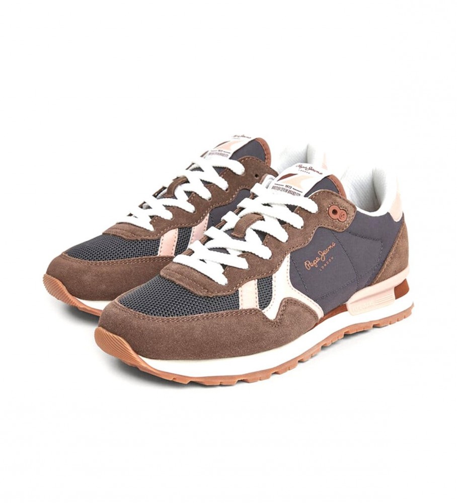 Tênis Pepe Jeans Brit Jump W em couro marrom