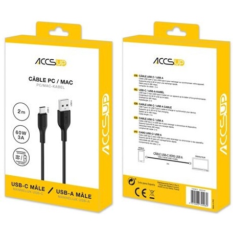Cables USB Accsup CABLE USB-A VERS USB-C 2M NOIR
