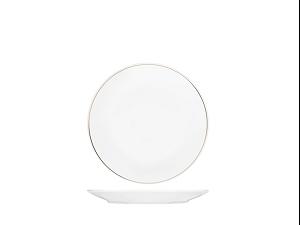 ASSIETTE CREUSE PORCELAINE LISERE OR D.22CM