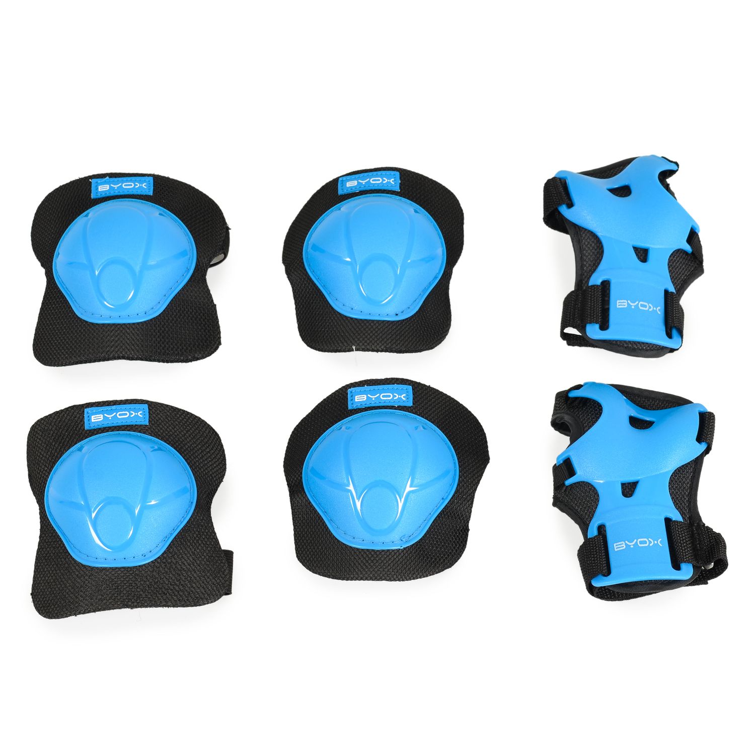 Byox Schutzausrüstung H110 Protektoren Ellenbogen- Handgelenk- und Knieschützer blau
