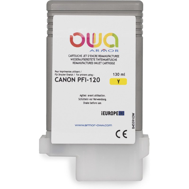 Cartouche d'encre traceur remanufacturée OWA - standard - Jaune - pour CANON PFI-120 Y