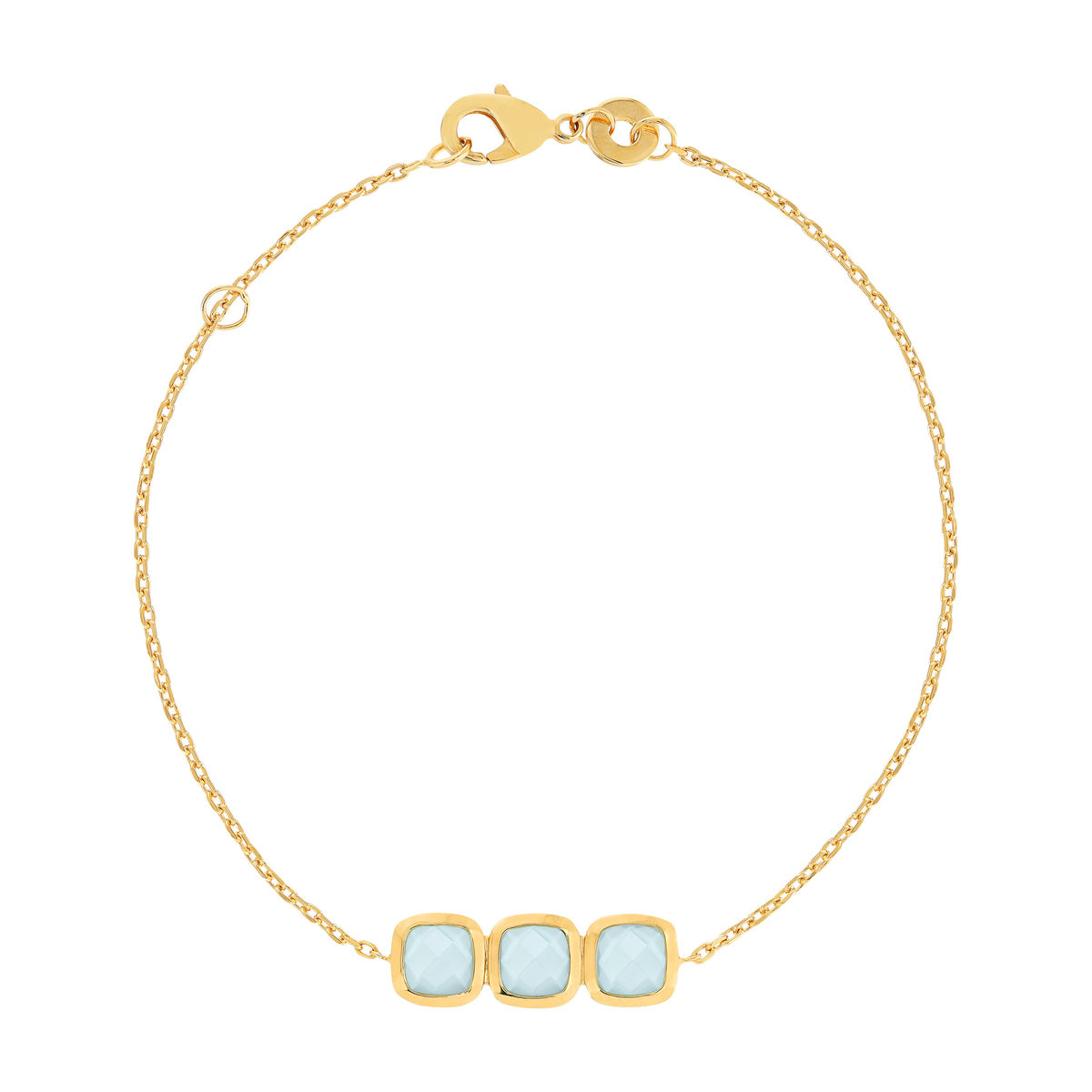 Bracelet plaqué or agates 18 cm