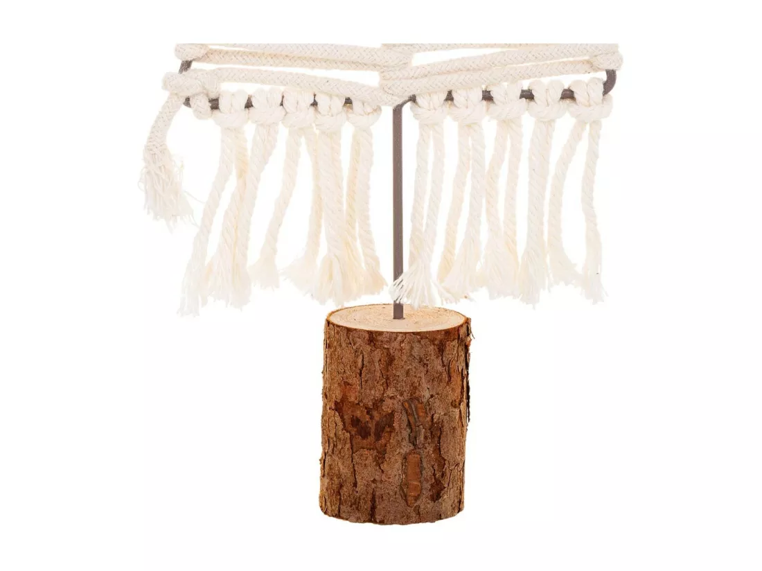 Arbre décoratif en coton tressé blanc 13x01x37.5h