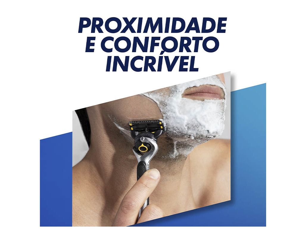 MÁQUINA DE BARBEAR COM 1 RECARGA DE LÂMINAS PROSHIELD GILLETTE