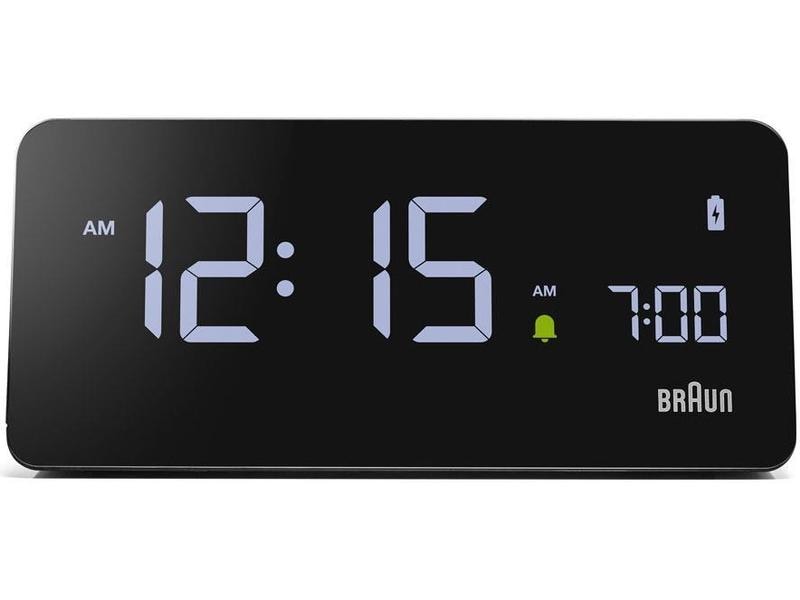 Braun Digitalwecker mit LCD Display 10W Qi Ladefunktion Digitaluhr mit Wecker
