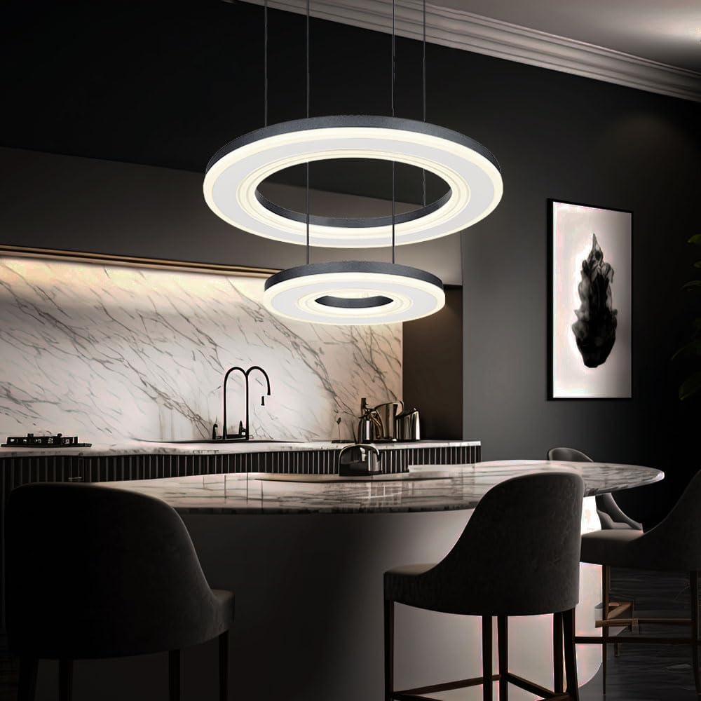 GLOBO Hängelampe Pendelleuchte dimmbar LED Fernbedienung Ring-Design weiß opal H120cm