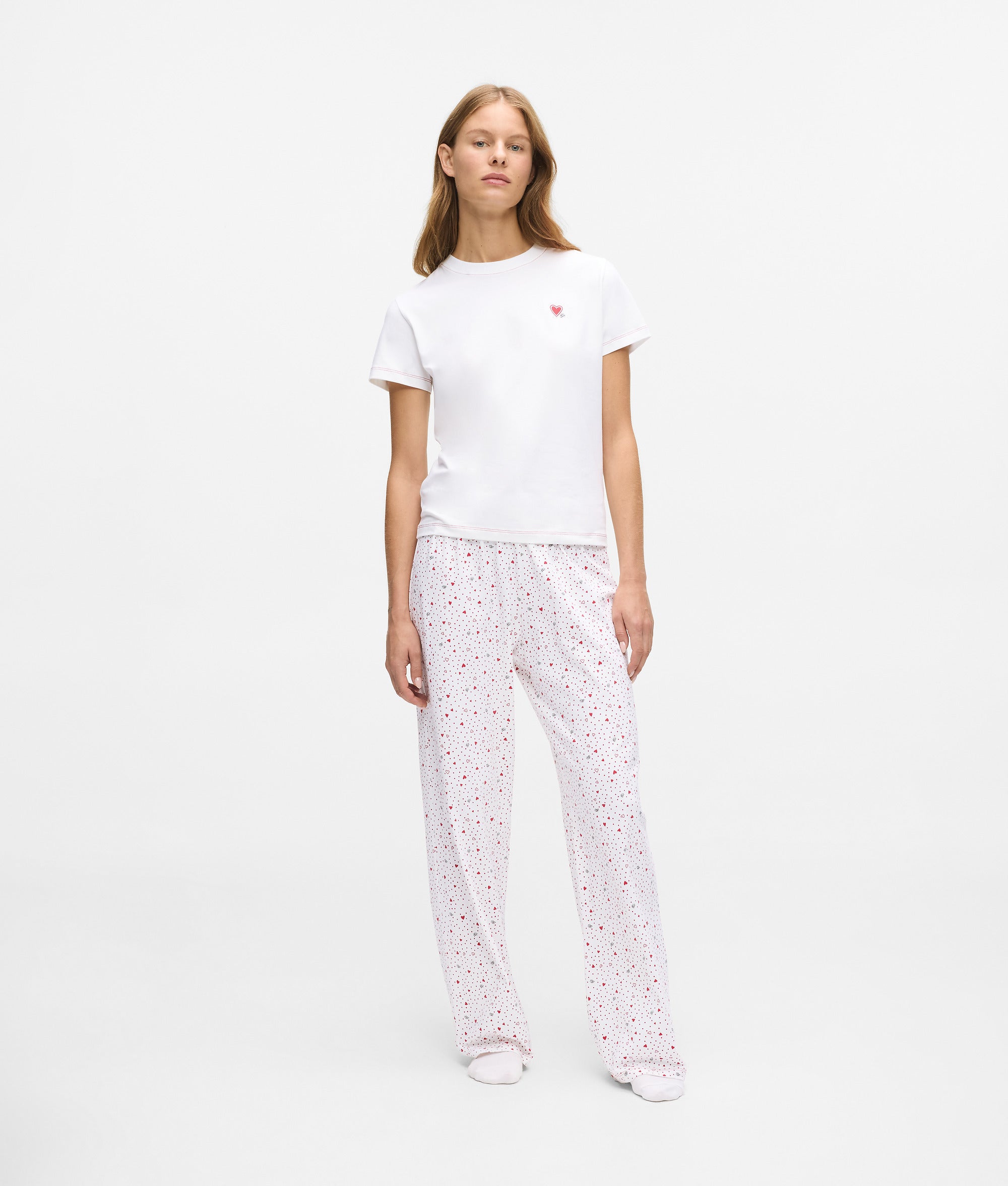 Pyjamaset met hartjesprint