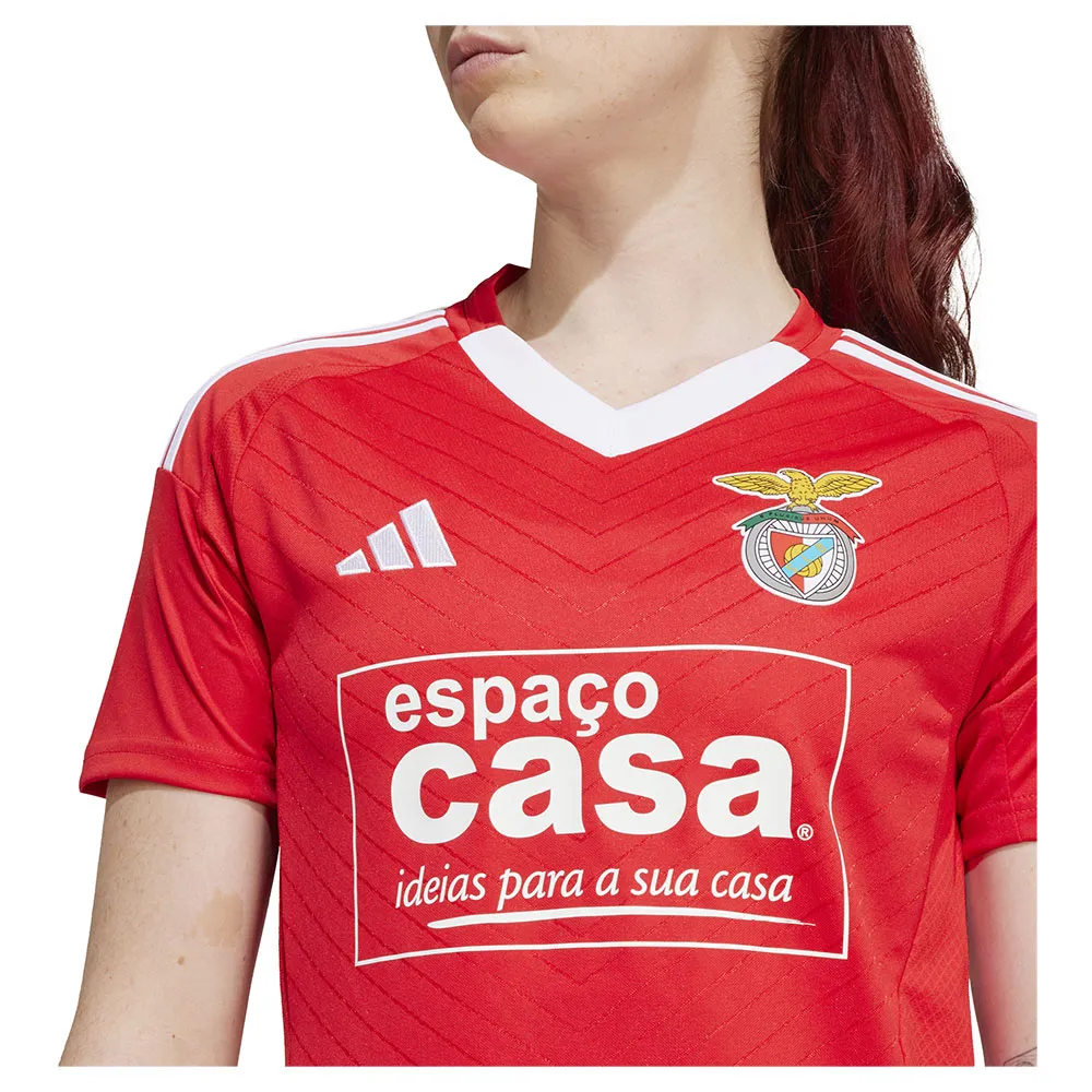 Camiseta feminina de manga curta adidas Benfica 24/25 para jogos em casa