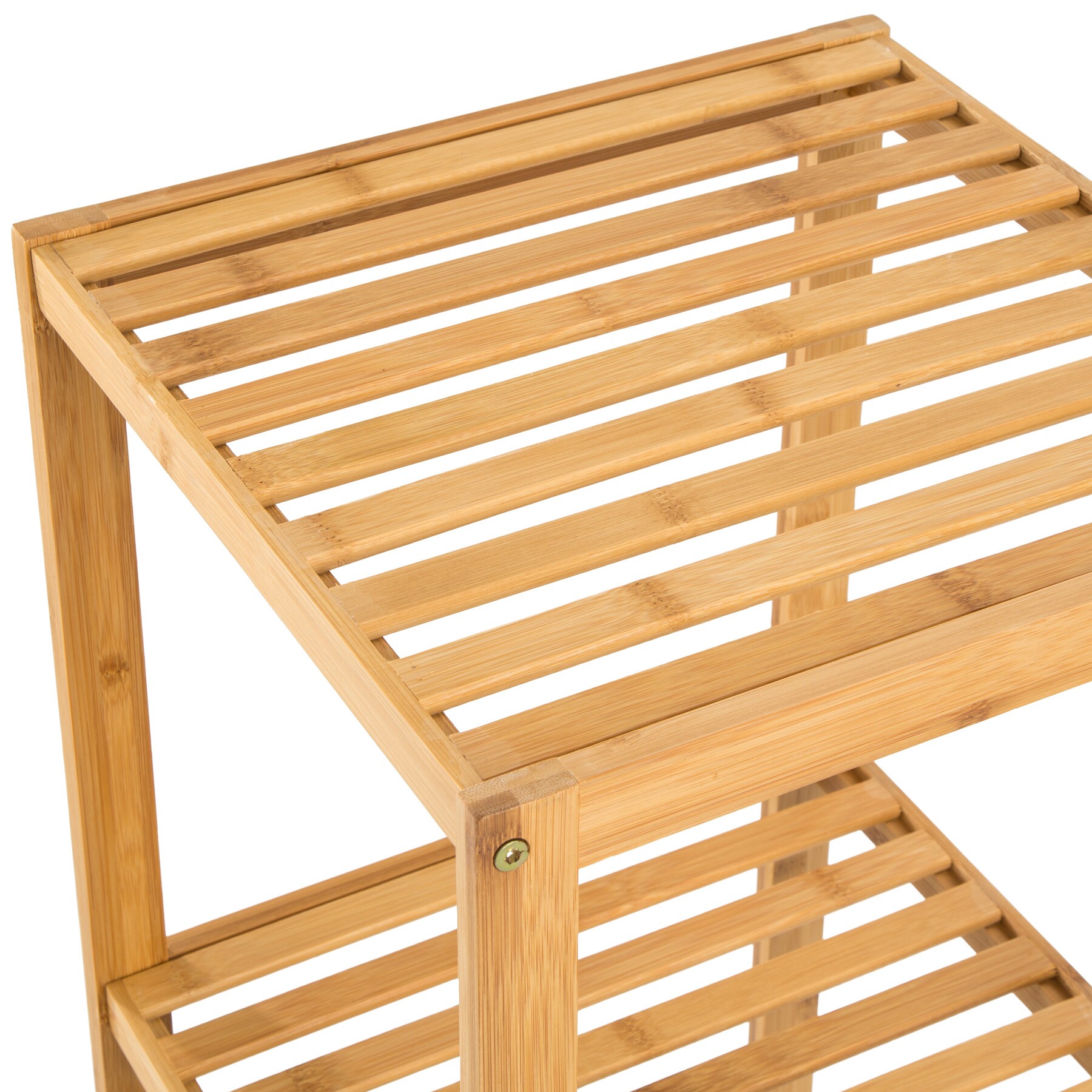 tectake® Badregal, aus Bambus, rutschfeste Kunststofffüße, 33 x 33 x 141 cm