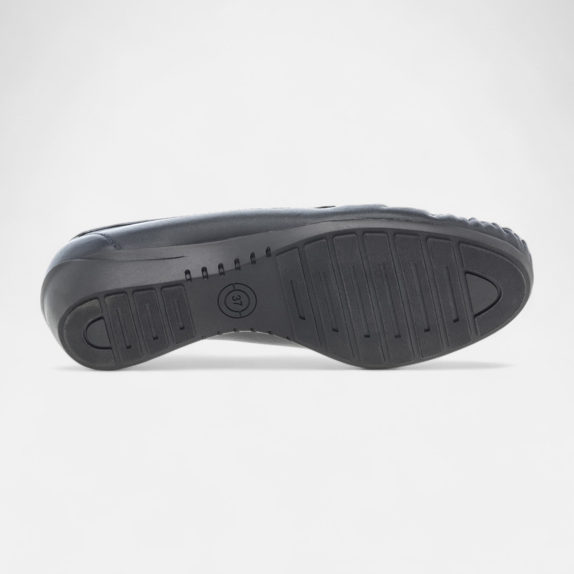 Mocassins pieds sensibles Femme en cuir bleu marine