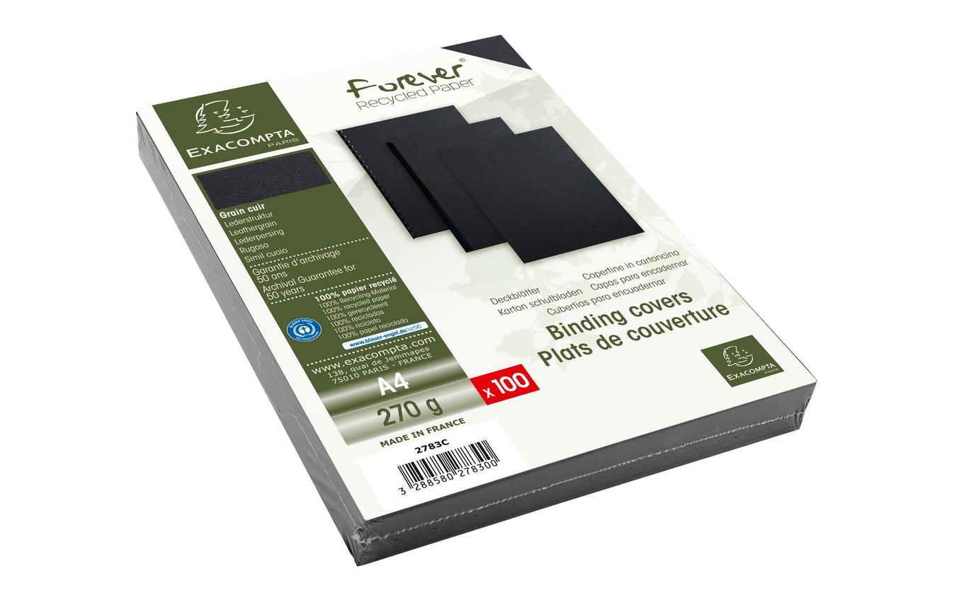 Einbanddeckel Evercover 270 g/m², 100 Stück, SchwarzDeckblätter ideal zum erstellen von Unterlagen