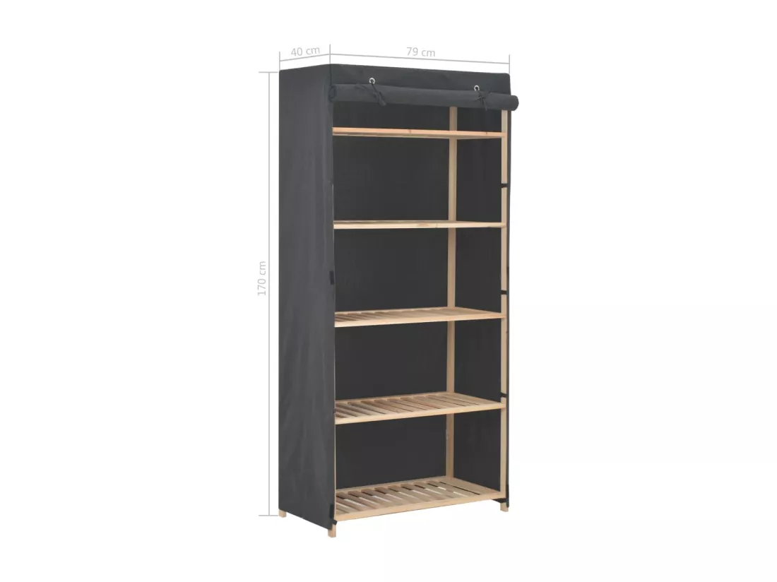 Garde-robe Gris 79 x 40 x 170 cm Tissu