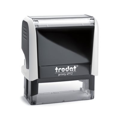 TRODAT Printy 4912 - Tampon personnalisable avec 4 lignes de texte - zone d'impression 47 X 18 MM - blanc