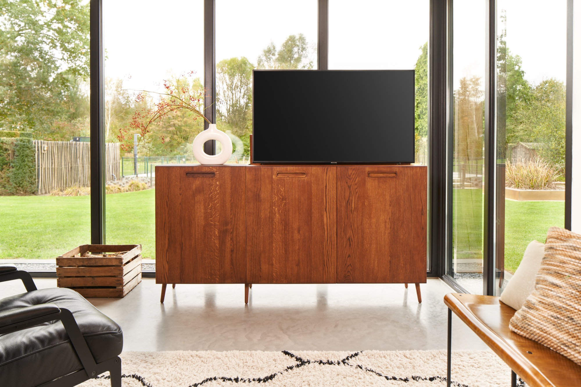 TV lift meubel Scandinavian 43 inch 2 deurs
