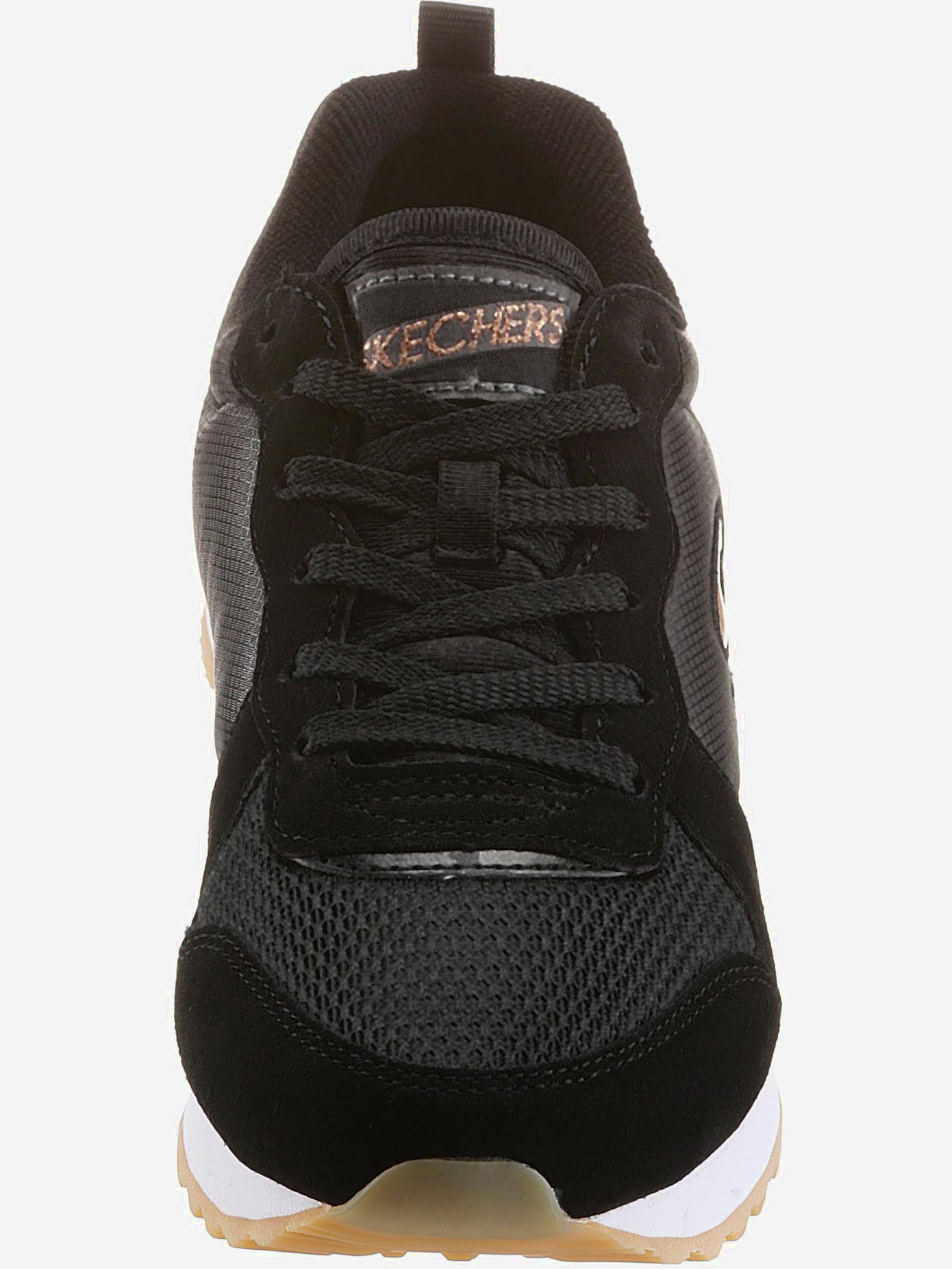 Baskets sneakers hybrides skechers en cuir velours doux, textile et synthétique