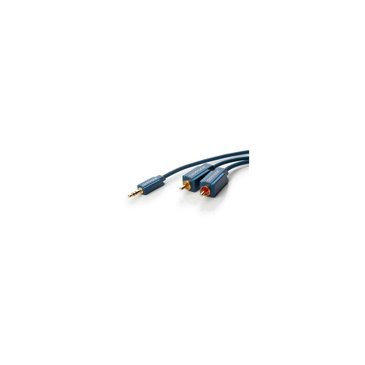 Clicktronic MP3-adapterkabel 70468 3,5 mm hann (3-pinners, stereo), 2 RCA hann (lyd venstre/høyre), 3 m