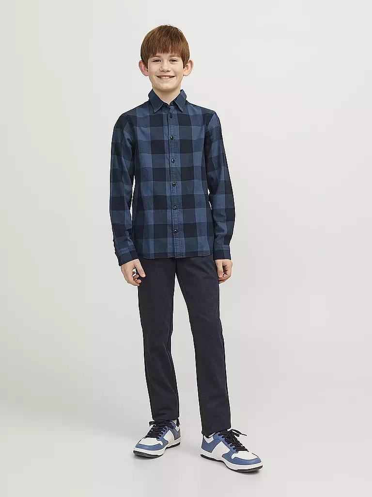 JACK & JONES Jungen Hemd JJEGINGHAM blau