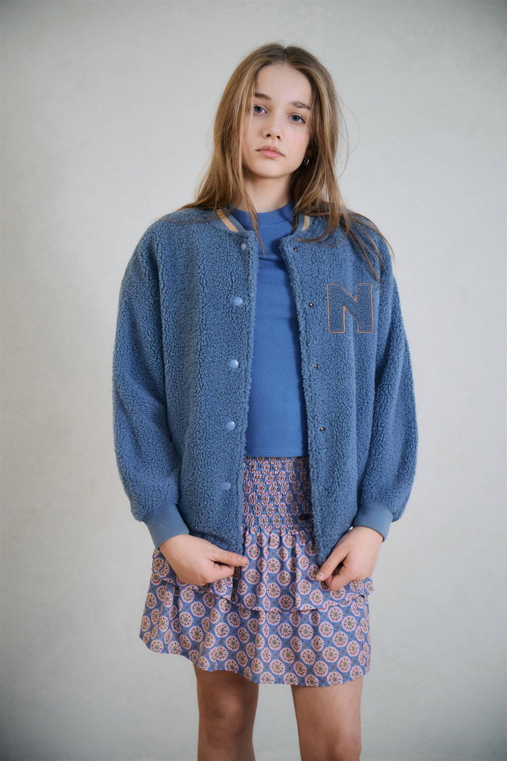 NoBell’ teddy sweatvest blauw