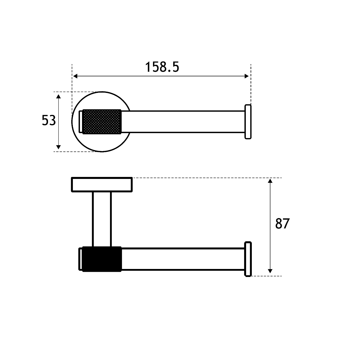 Eastbrook Catania messing toiletrolhouder zwart mat en messing geborsteld