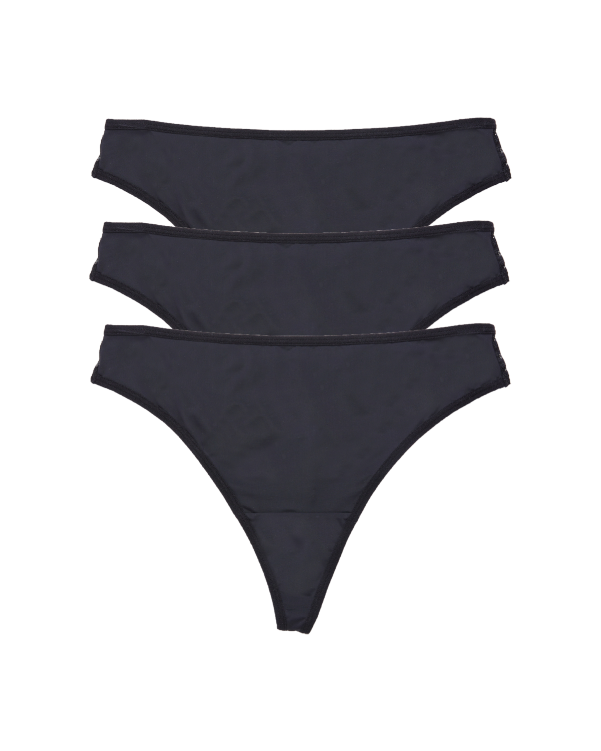 Weightless Olivia Lace Thong 3-Pack (Black)