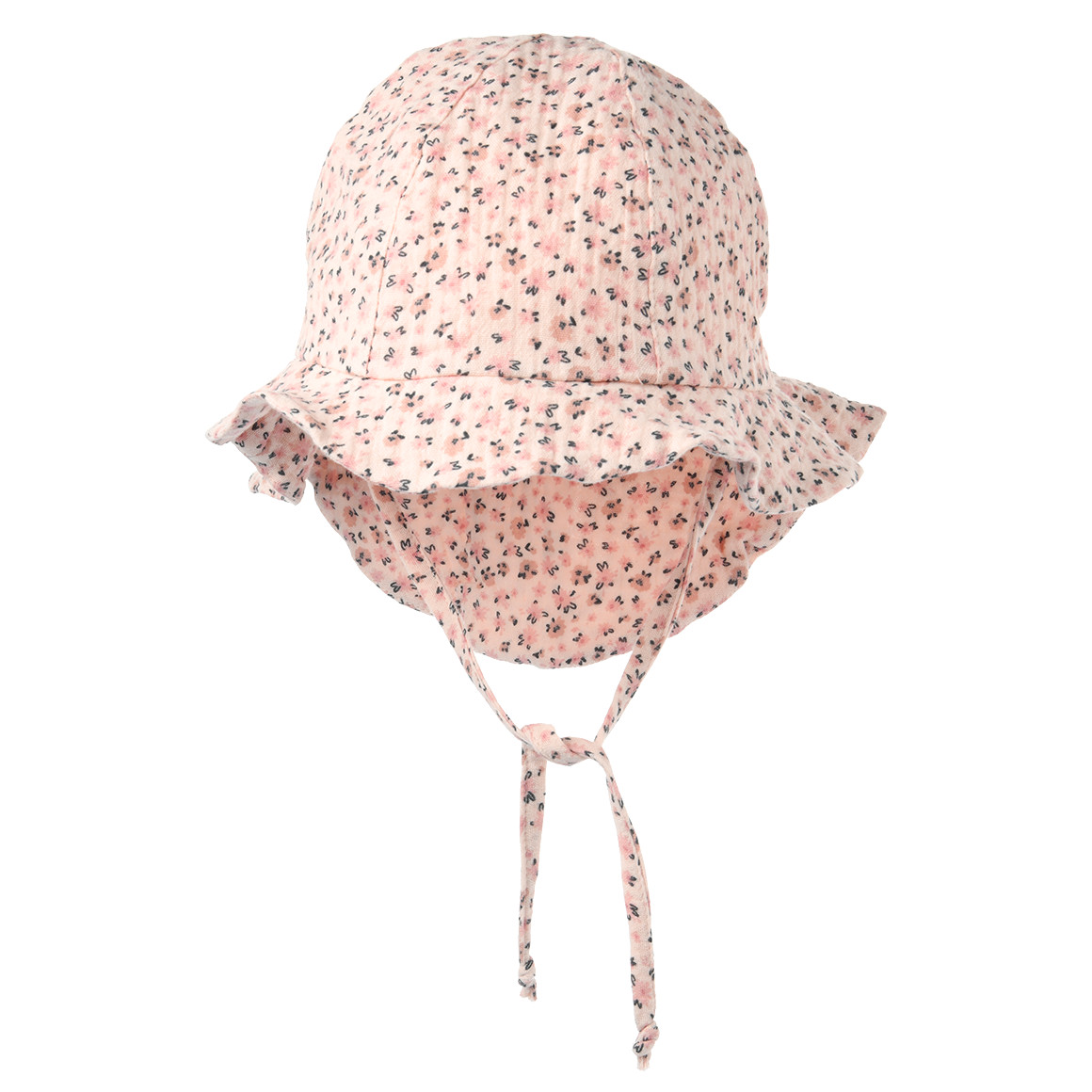 Topomini Baby Musselin-Mütze mit Blumen-Muster zartrosa