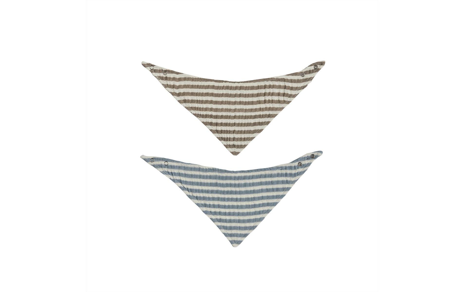 Lätzchen Striped Drool 20 x 38 cm, 2-teilig, Blau/BraunLätzchen-Set