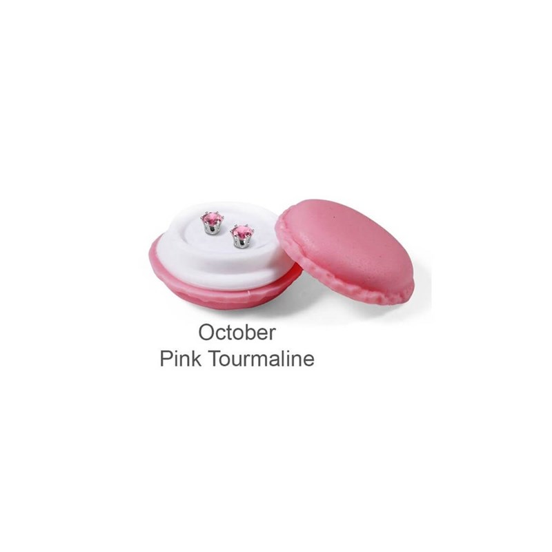 Boucles d'oreilles Birth Stone Octobre - Argenté et Rose