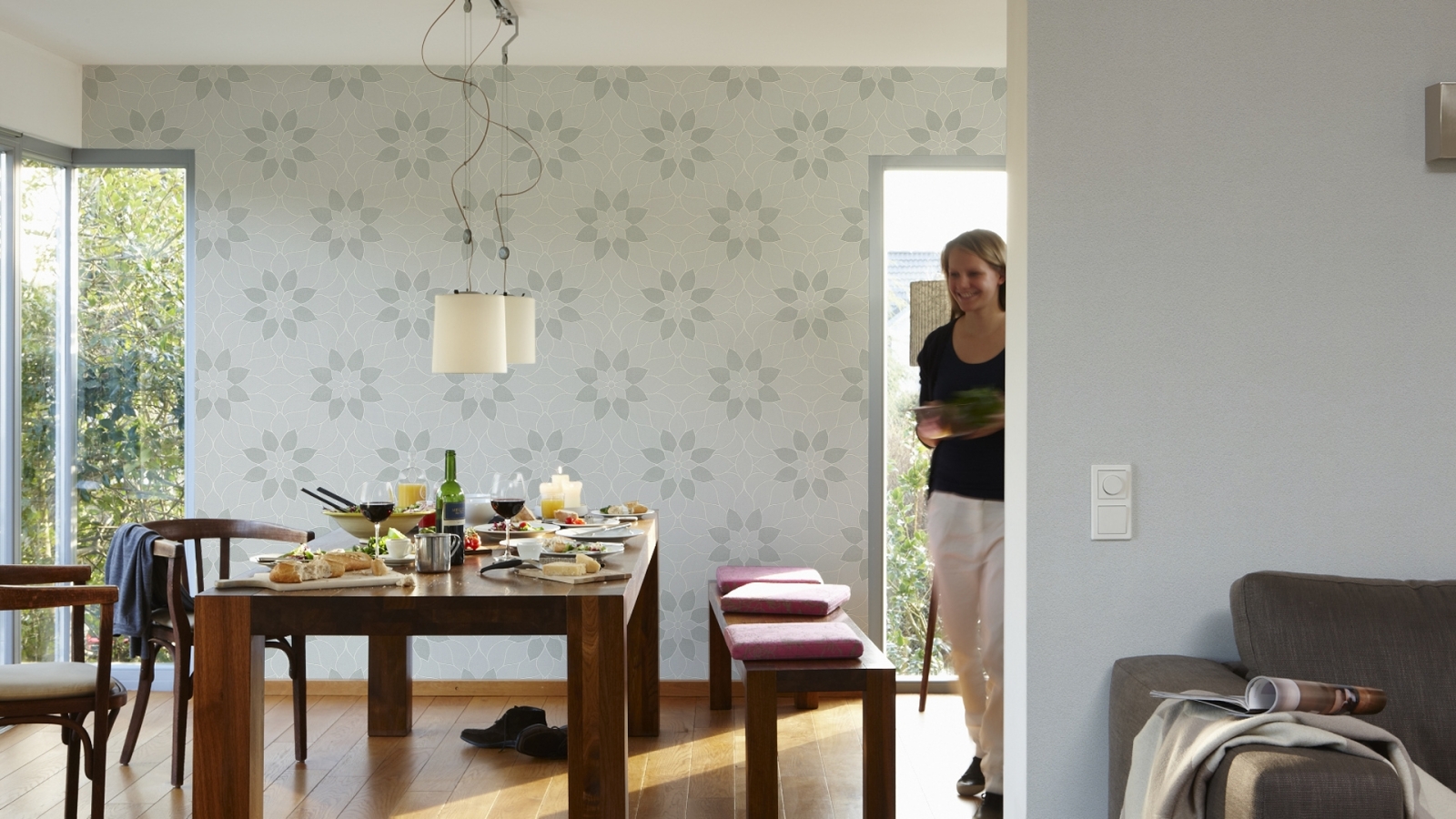Vliestapete NEUE BUDE 2.0 - grau - Floral - 10 Meter
