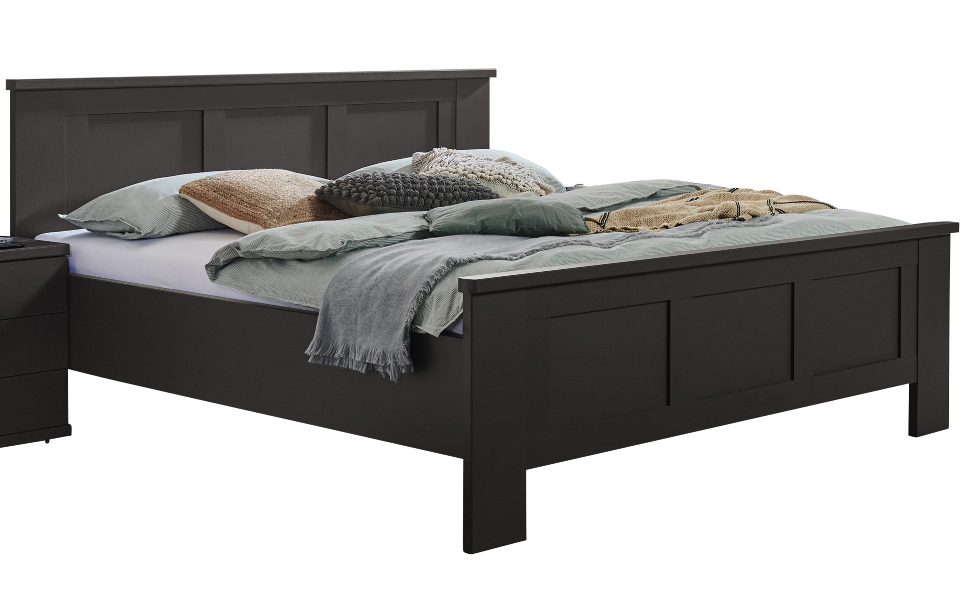 Bettgestell MARLOW 180 x 200 cm grau/ braun