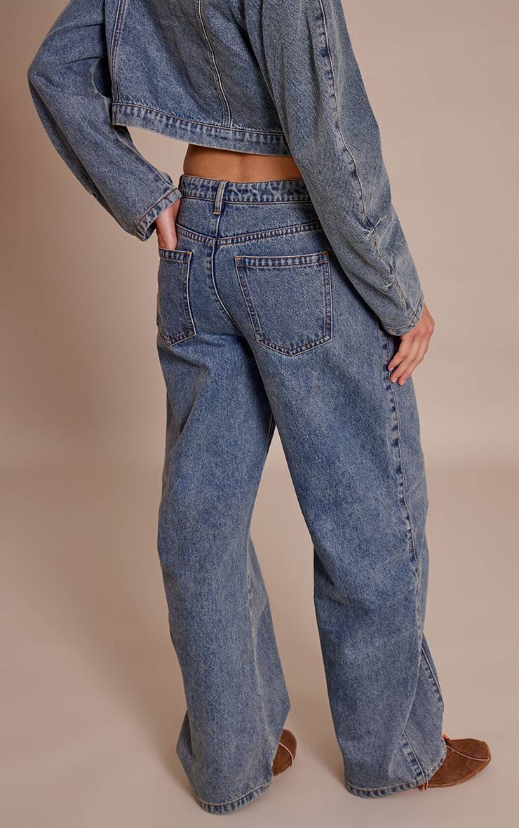 Vintage Jean Barrel Taille Mi-haute Détail Coutures