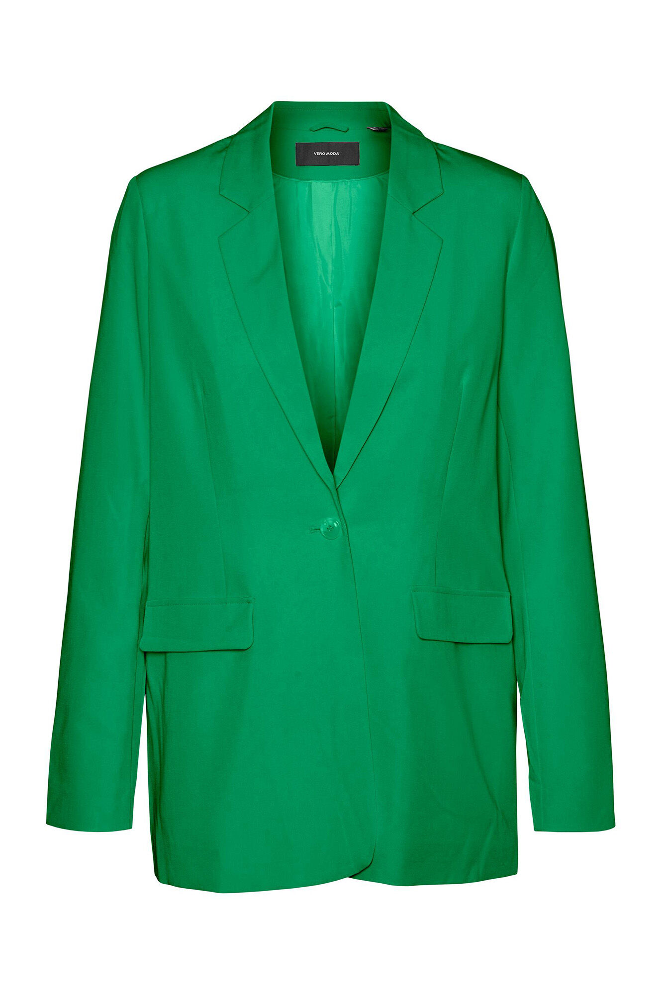 Blazer feminino clássico de corte reto - Verde