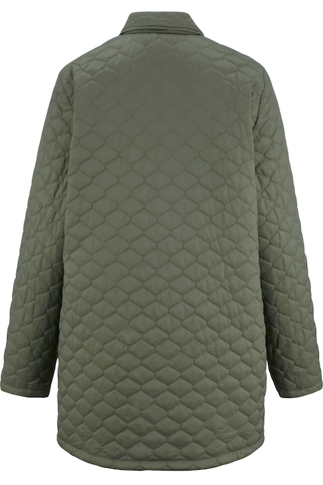 Steppjacke, Straight Fit, Hemdkragen, Langarm