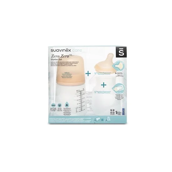 Pack Zerø.Zerø Allaitement + Tétine + Poche Silicone   Rose        180 ml   de               Suavinex