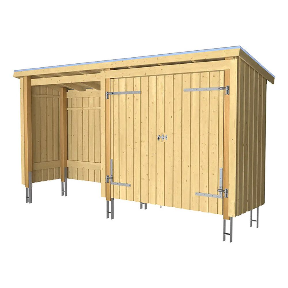 REDSKAPSBOD NORDIC 2 INKL TAKPAPP/STOLPEFOT UBEHANDLET 4,7M²