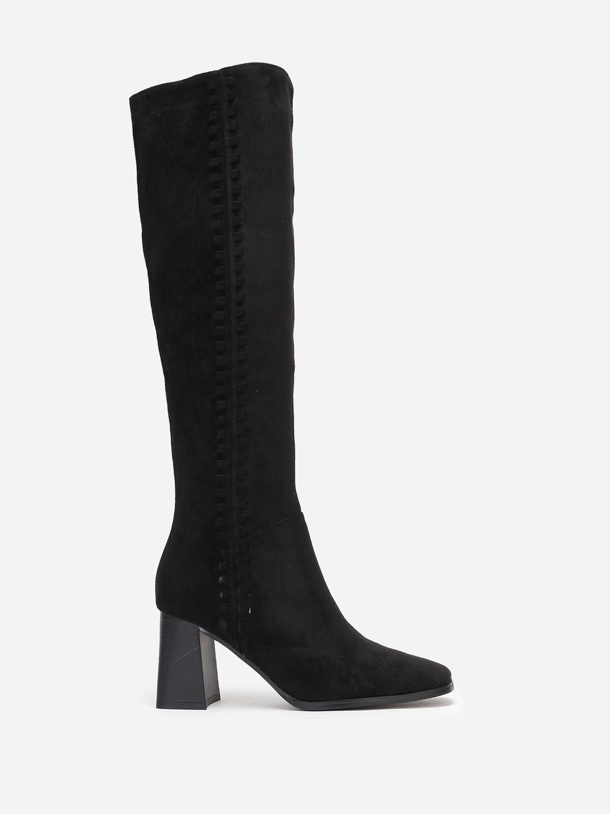 Bottes rétros à détails tressés- Noir
