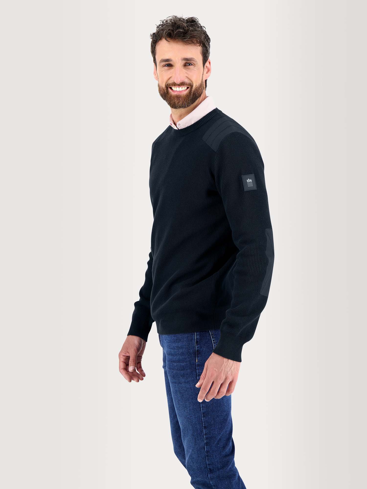 Pull Homme Col Rond Coton Biologique Marine