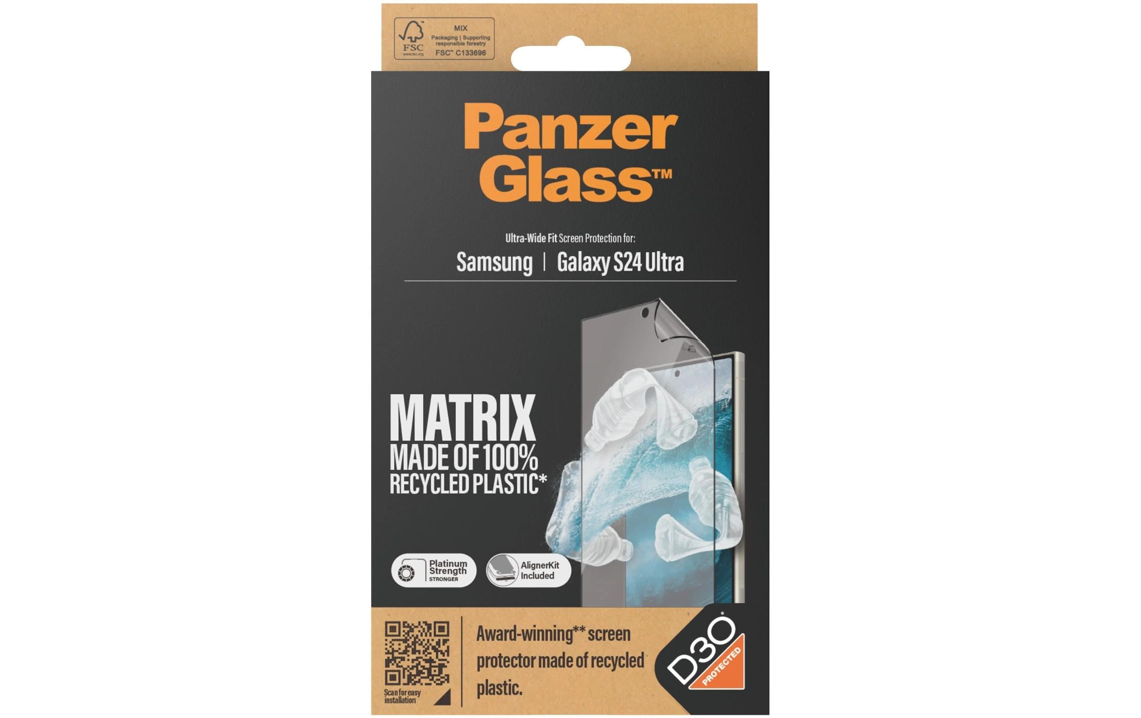 Displayschutz Ultra Wide Fit D3O PET Galaxy S24 UltraDisplay-Schutzfolie für das Samsung Galaxy S24 Ultra mit Applicator