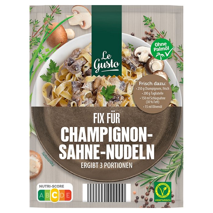 LE GUSTO Fix Mix 35 g, Champignon-Sahne-Nudeln