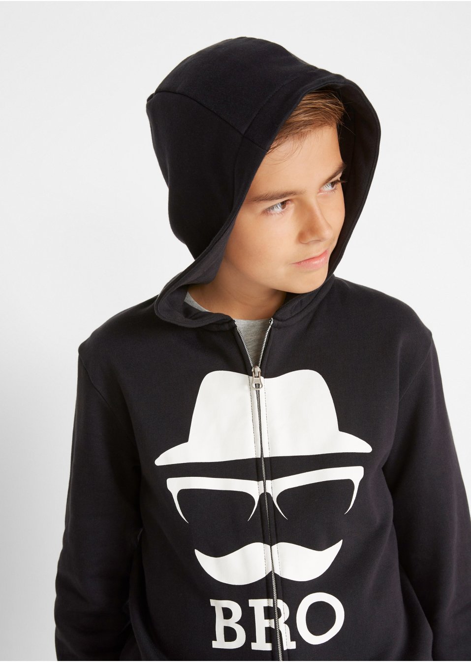 Gilet sweat-shirt garçon avec imprimé cool